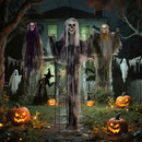 HOMCOM Set of 3 Hanging Skeleton, Flying Ghost Halloween Decorations