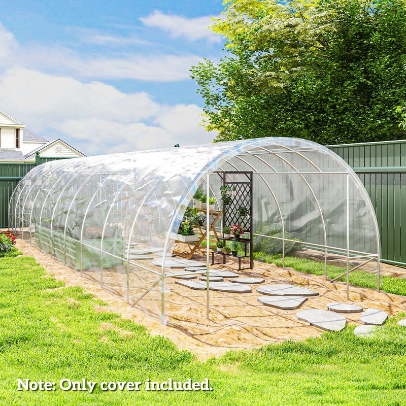 Outsunny 6 X 10m UV Resistant Waterproof Plastic Polytunnel Cover, Clear