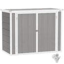 Outsunny 4.7 x 2.5FT Lockable Garden Shed, 2-Bin Storage Shed, Light Grey