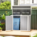 Outsunny 4.7 x 2.5FT Lockable Garden Shed, 2-Bin Storage Shed, Light Grey