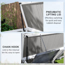 Outsunny 4.7 x 2.5FT Lockable Garden Shed, 2-Bin Storage Shed, Light Grey