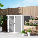 Outsunny 4.7 x 2.5FT Lockable Garden Shed, 2-Bin Storage Shed, Light Grey