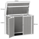 Outsunny 4.7 x 2.5FT Lockable Garden Shed, 2-Bin Storage Shed, Light Grey
