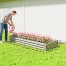 Outsunny Galvanised Raised Garden Bed Metal Planter Box, Silver