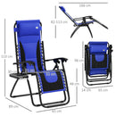 Outsunny Zero Gravity Lounger Folding Recliner Chair w/ Cup Holder