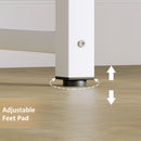 HOMCOM Computer Desk Dining Table Writing Table with Metal Frame, White