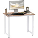 HOMCOM Computer Desk Dining Table Writing Table with Metal Frame, White