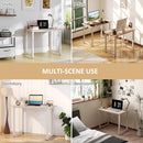 HOMCOM Computer Desk Dining Table Writing Table with Metal Frame, White