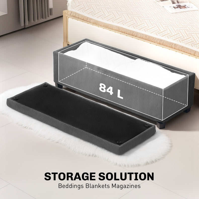 HOMCOM Storage Ottoman with Lid, 112cm Bench Chest Box