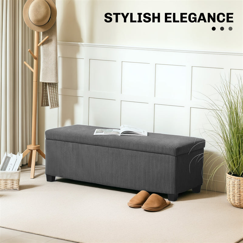 HOMCOM Storage Ottoman with Lid, 112cm Bench Chest Box