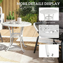 Outsunny 60cm Round Garden Table With Cast Aluminium Frame, White