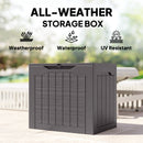 Outsunny 93L Plastic Garden Storage Box, Storage Container w/ Handles, Brown