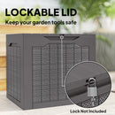 Outsunny 93L Plastic Garden Storage Box, Storage Container w/ Handles, Brown