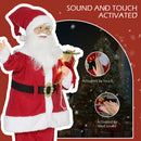 HOMCOM Life Size Animated Santa Claus with Sound Activated for Party