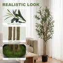 HOMCOM 175 Cm Artificial Olive Tree, Tall Faux Plant With 787 Leaves
