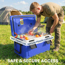 Outsunny 42.6L Insulated Cool Box, Portable Ice Cooler With Handle, Blue
