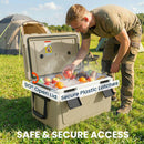 Outsunny 42.6L Insulated Cool Box, Portable Ice Cooler With Handle, Khaki