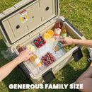 Outsunny 42.6L Insulated Cool Box, Portable Ice Cooler With Handle, Khaki