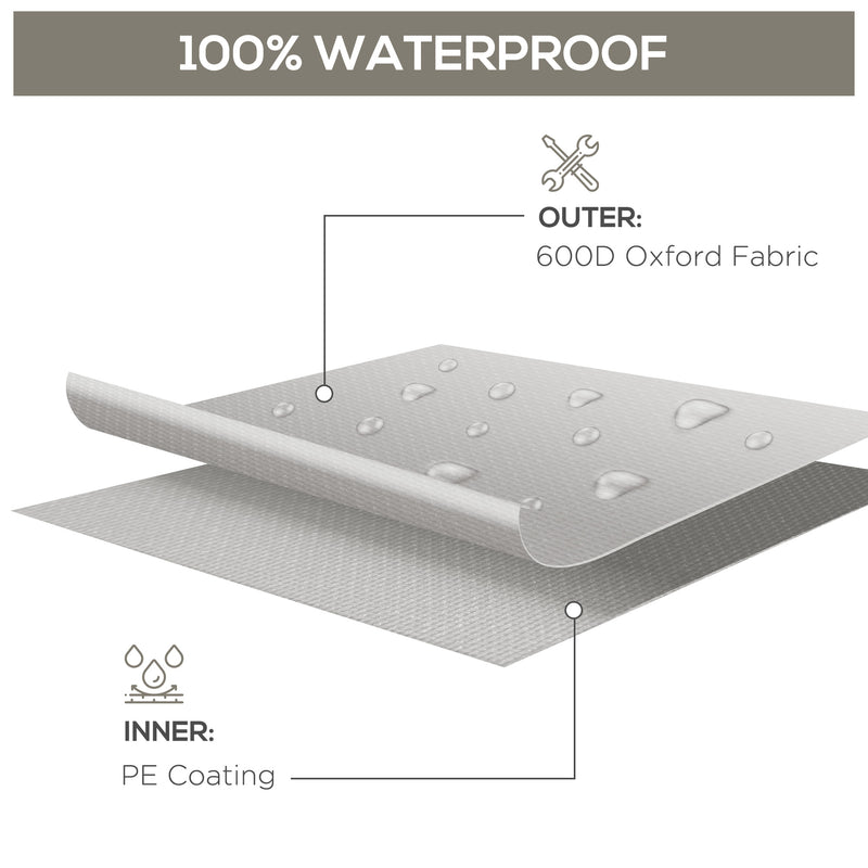 Outsunny 210x140x80cm UV Rain Protective Cover for Garden Rattan Furniture Grey