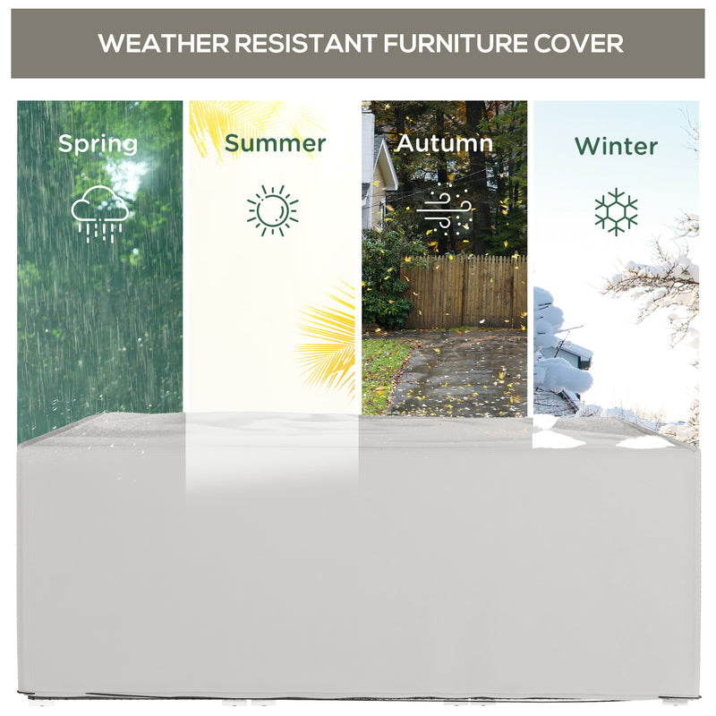 Outsunny 210x140x80cm UV Rain Protective Cover for Garden Rattan Furniture Grey