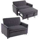 HOMCOM 2 Seater Sofa Bed, 3-in-1 Velvet Pull Out Sleeper Sofa, Dark Grey