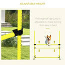 PawHut 4 Pieces Dog Agility Training Equipment with Carrying Bag, Yellow