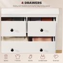 HOMCOM Modern Chest of Drawers, 4 Drawer Dresser for Bedroom, White