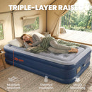 Outsunny Inflatable Mattress, Air Bed With Built-in Pump, Grey