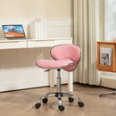 HOMCOM Office Chair Beauty Salon Rolling Technician Stool Chair - Black/Grey/Pink