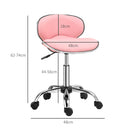 HOMCOM Office Chair Beauty Salon Rolling Technician Stool Chair - Black/Grey/Pink