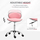 HOMCOM Office Chair Beauty Salon Rolling Technician Stool Chair - Black/Grey/Pink