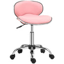 HOMCOM Office Chair Beauty Salon Rolling Technician Stool Chair - Black/Grey/Pink