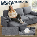 HOMCOM Corner Sofa Bed, L Shaped Sofa With Storage Chaise, USB Ports, Grey