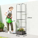 Outsunny Raised Garden Bed with Trellis and Drainage Holes, Drain Plugs