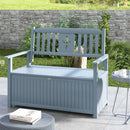 Outsunny 2 Seater Wood Garden Storage Bench Outdoor Storage Box Grey