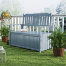 Outsunny 2 Seater Wood Garden Storage Bench Outdoor Storage Box Grey