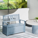Outsunny 2 Seater Wood Garden Storage Bench Outdoor Storage Box Grey