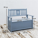 Outsunny 2 Seater Wood Garden Storage Bench Outdoor Storage Box Grey