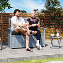 Outsunny 2 Seater Wood Garden Storage Bench Outdoor Storage Box Grey