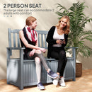 Outsunny 2 Seater Wood Garden Storage Bench Outdoor Storage Box Grey