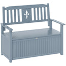 Outsunny 2 Seater Wood Garden Storage Bench Outdoor Storage Box Grey