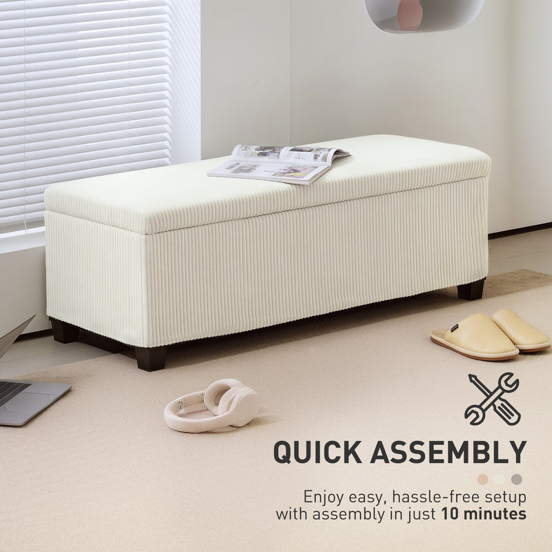 HOMCOM Storage Ottoman with Lid, 112cm Bench Chest Box
