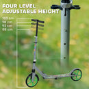 AIYAPLAY Kids Scooter, Foldable Kick Scooter W/ Adjustable Handlebar, Green