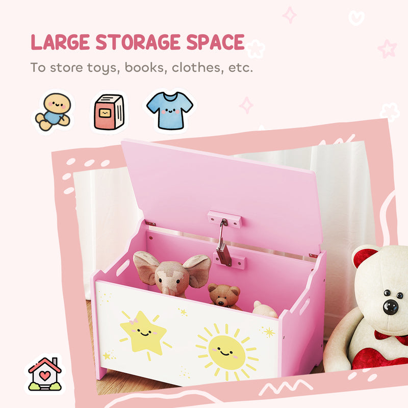 AIYAPLAY Toy Box With Lid, Safety Hinges For Kids, Nursery, Bedroom,