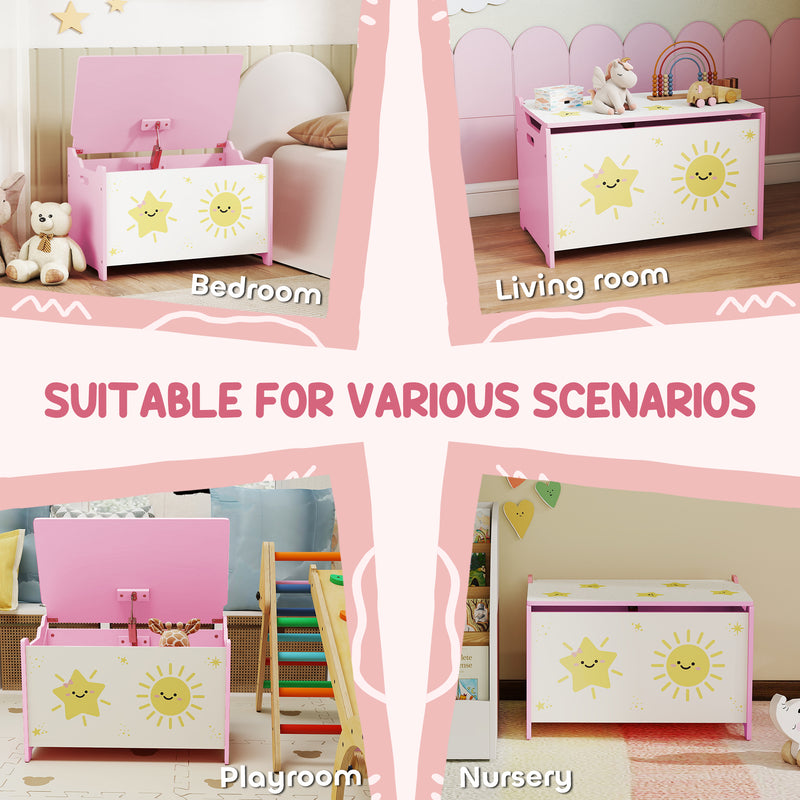 AIYAPLAY Toy Box With Lid, Safety Hinges For Kids, Nursery, Bedroom,