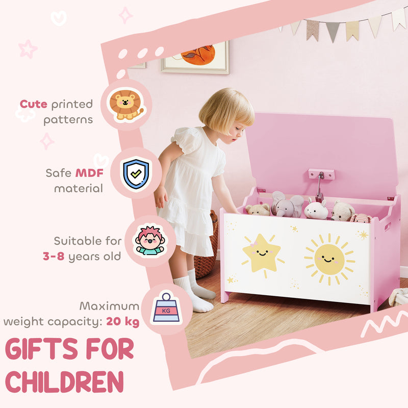 AIYAPLAY Toy Box With Lid, Safety Hinges For Kids, Nursery, Bedroom,