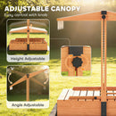 AIYAPLAY Kids Sand Pit with Lid, Wooden Sandpit with Foldable Picnic Table