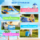 AIYAPLAY Inflatable Bouncy Castle For Kids Sharks Theme With Slide, Ball Pit