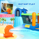 AIYAPLAY Inflatable Bouncy Castle For Kids Sharks Theme With Slide, Ball Pit