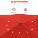 Outsunny 2 X 3(m) Garden Parasol Rectangular Market Umbrella W/ Wine Red